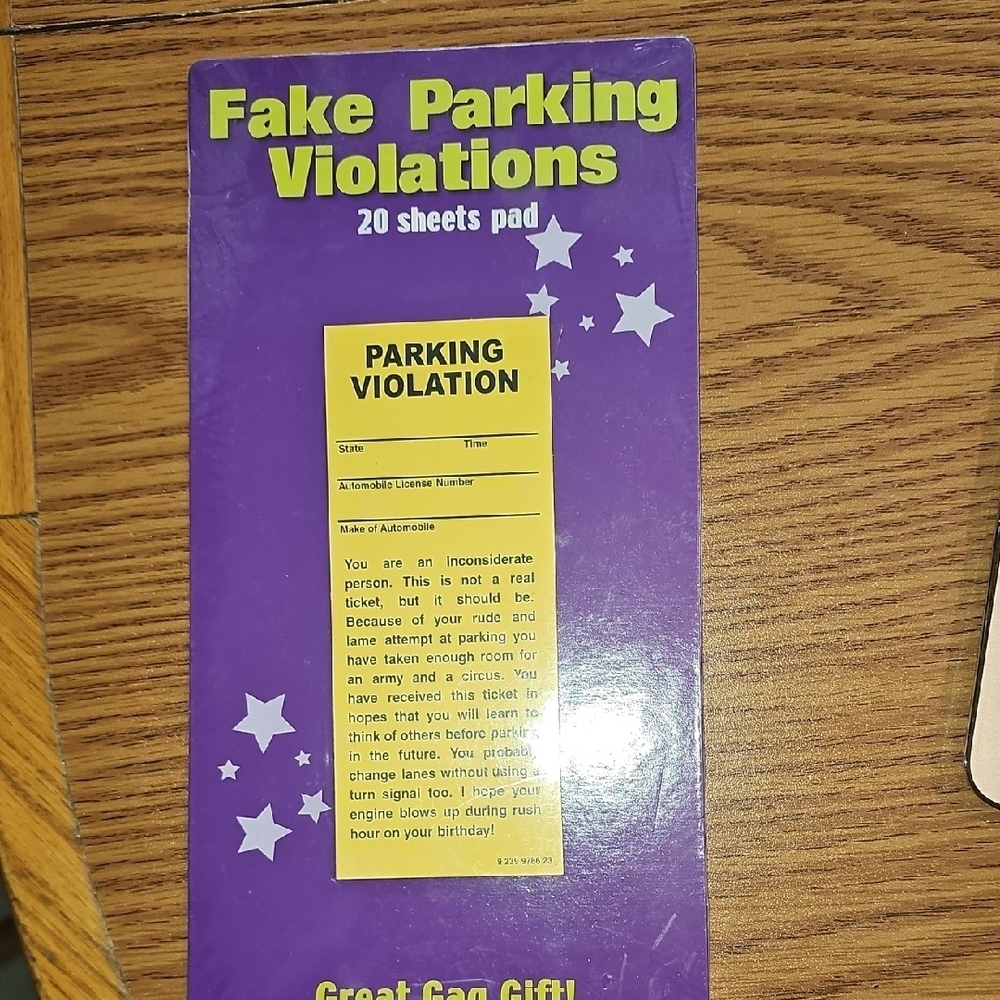 NEW Fake Parking Violation 20 Sheet Pad-Great Gag Gift